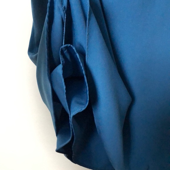 J Crew Blue Scallop Neck Strappy Blouse - Picture 8 of 10